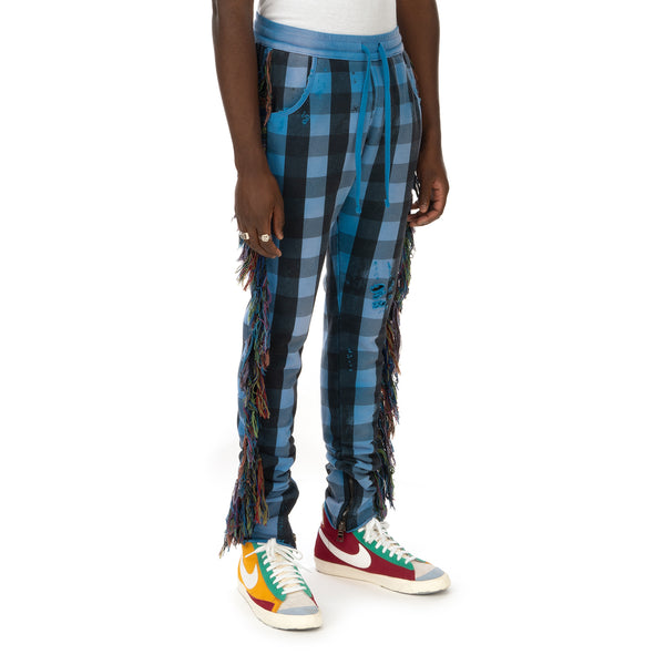 ALCHEMIST | I Wanna Be Sadated Joggers Blue / Black Check - Concrete