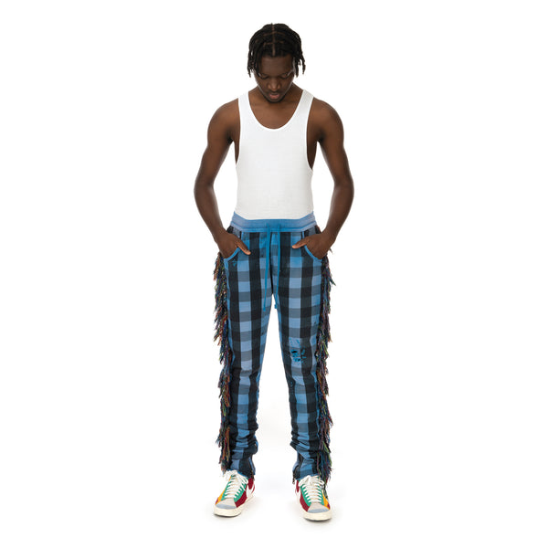 ALCHEMIST | I Wanna Be Sadated Joggers Blue / Black Check - Concrete