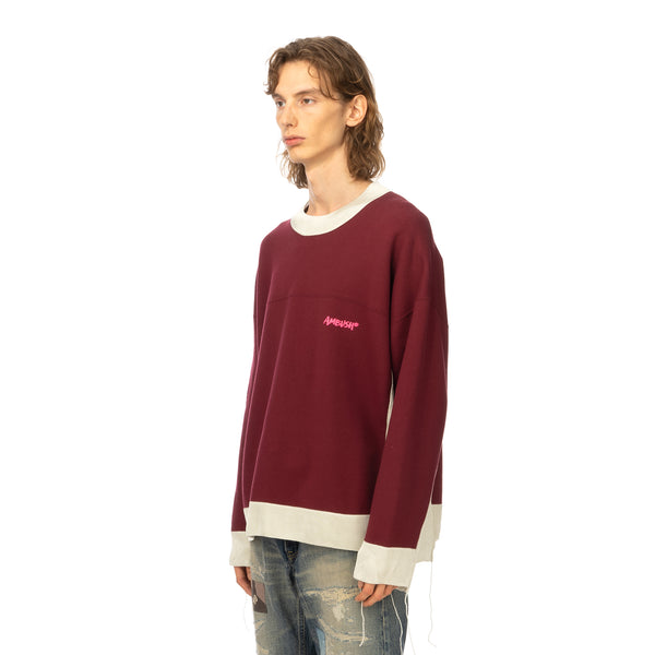 AMBUSH | Panel Sweatshirt Wine / Light Beige - Concrete