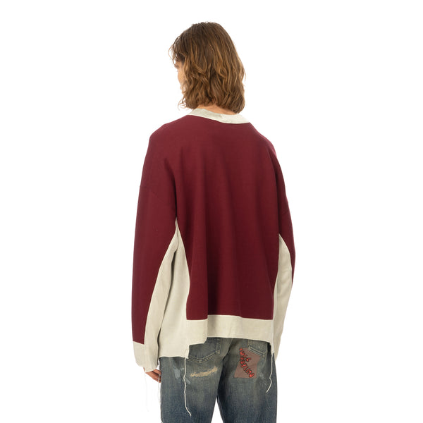 AMBUSH | Panel Sweatshirt Wine / Light Beige - Concrete