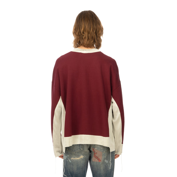AMBUSH | Panel Sweatshirt Wine / Light Beige - Concrete