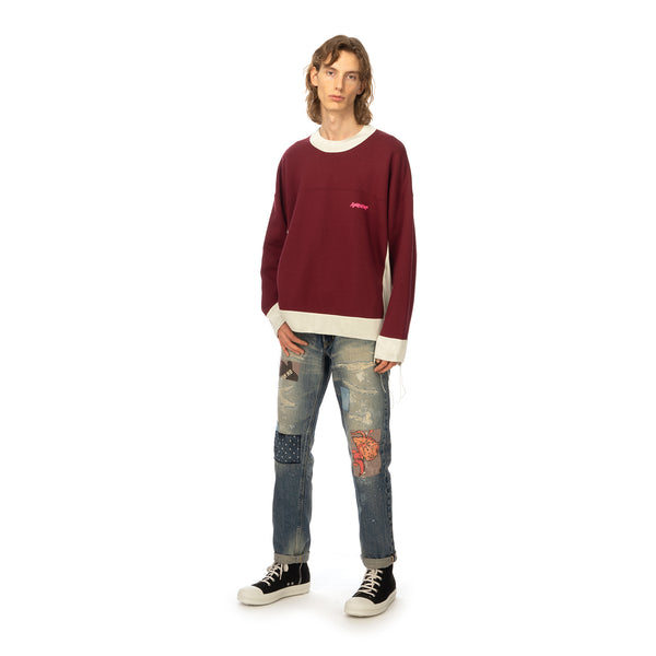AMBUSH | Panel Sweatshirt Wine / Light Beige - Concrete