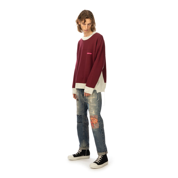 AMBUSH | Panel Sweatshirt Wine / Light Beige - Concrete