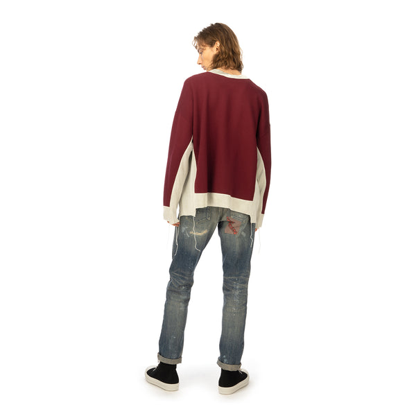 AMBUSH | Panel Sweatshirt Wine / Light Beige - Concrete