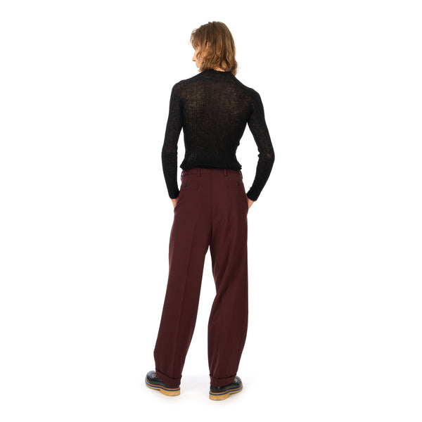 AMBUSH | High Waist Relaxed Trousers Wine - Concrete