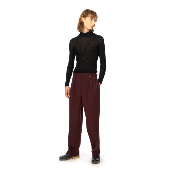AMBUSH | High Waist Relaxed Trousers Wine - Concrete