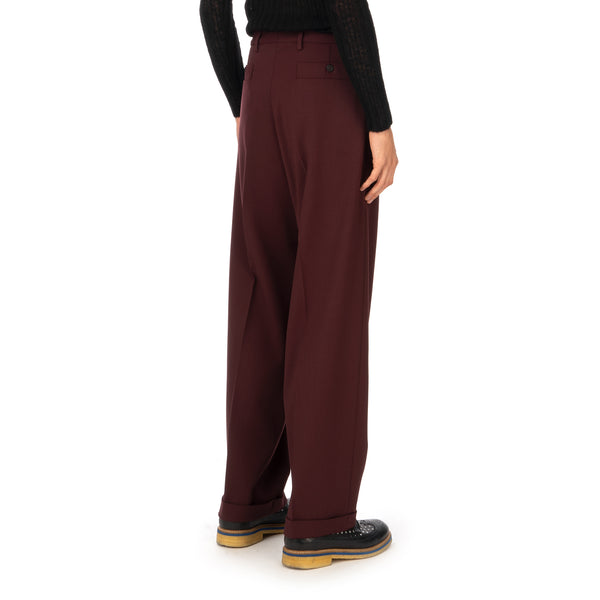 AMBUSH | High Waist Relaxed Trousers Wine - Concrete