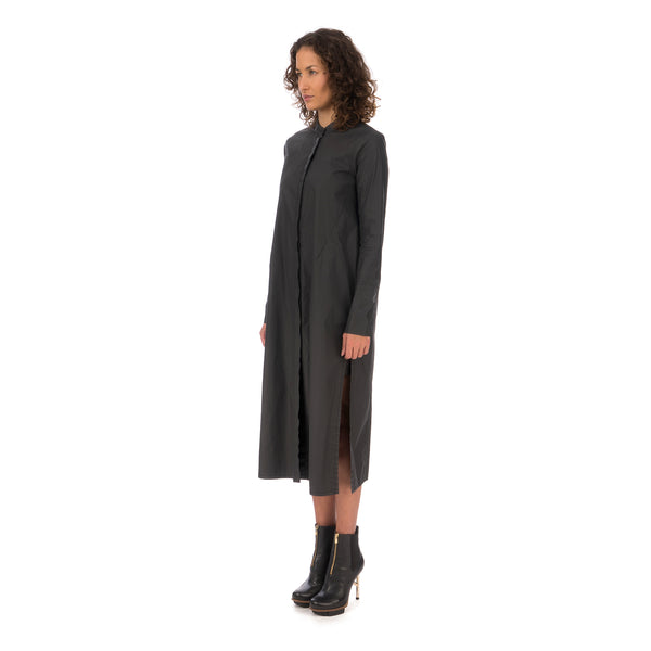 Andrea Ya'aqov | W Waxed Long Shirt Black - Concrete