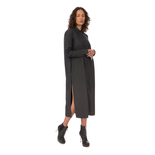 Andrea Ya'aqov | W Waxed Long Shirt Black - Concrete