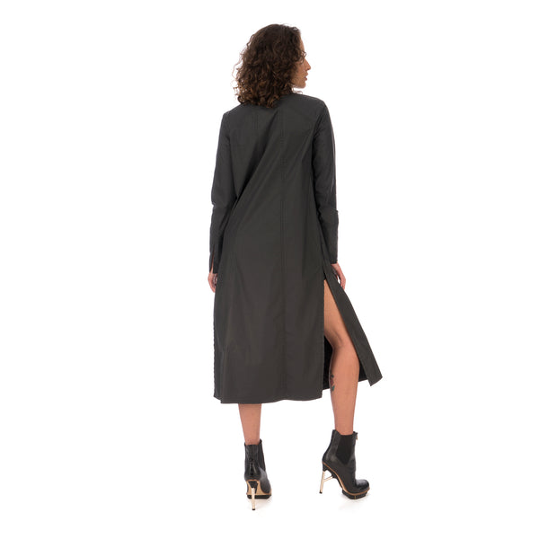 Andrea Ya'aqov | W Waxed Long Shirt Black - Concrete