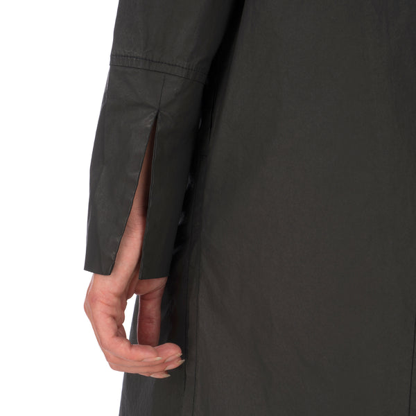 Andrea Ya'aqov | W Waxed Long Shirt Black - Concrete