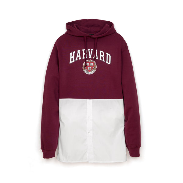 Andrea Crews 'Hilary' Shirt Bottom Hoodie Burgundy - Concrete