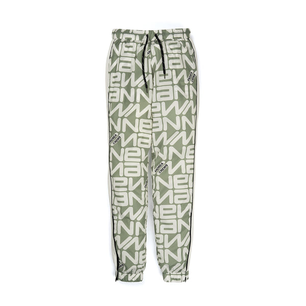 Andrea Crews 'Paul' Allover New Man Print Jogging Pants Grey - Concrete