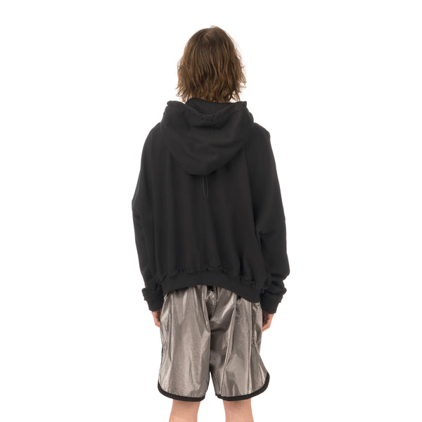 asparagus_ | Zipped Neck Hoodie Jacket Black - Concrete