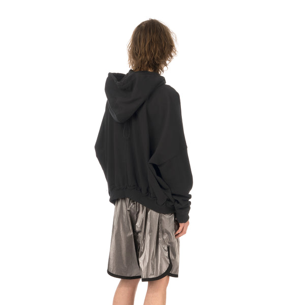 asparagus_ | Zipped Neck Hoodie Jacket Black - Concrete