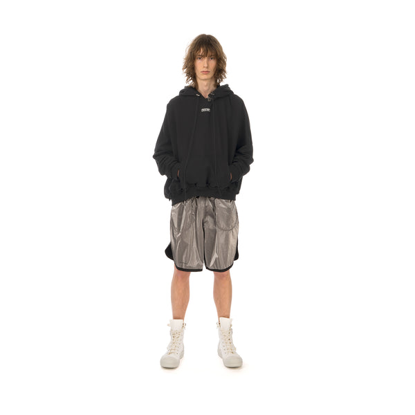 asparagus_ | Zipped Neck Hoodie Jacket Black - Concrete