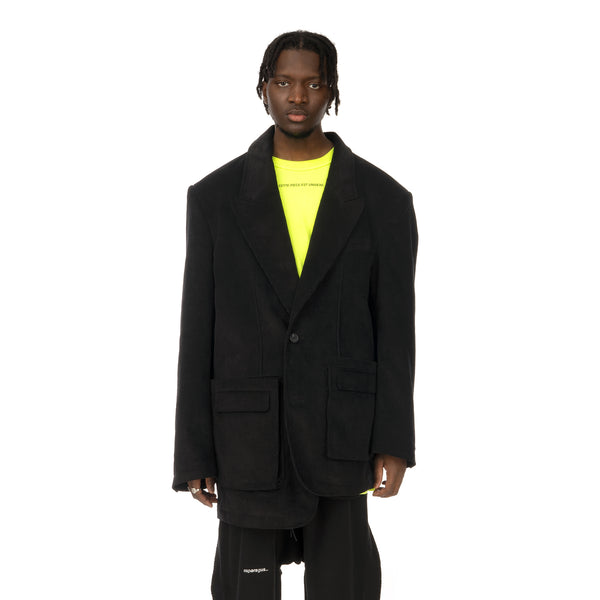 asparagus_ | Asymmetric Jacket Black - Concrete