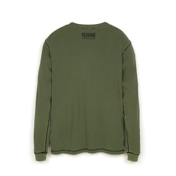 Billionaire Boys Club | Overdyed L/S Waffle T-Shirt Olive - Concrete