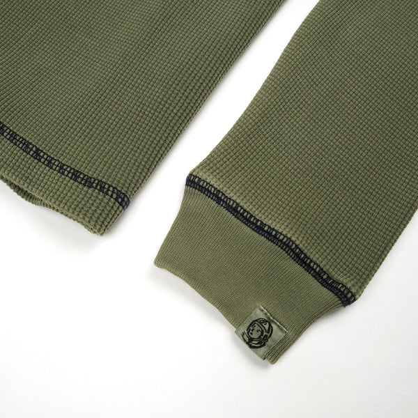 Billionaire Boys Club | Overdyed L/S Waffle T-Shirt Olive - Concrete