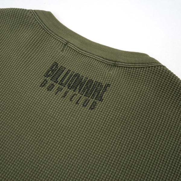 Billionaire Boys Club | Overdyed L/S Waffle T-Shirt Olive - Concrete