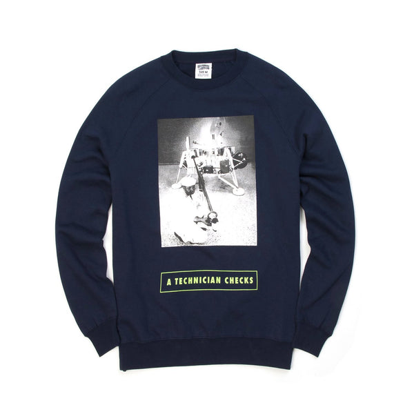 Billionaire Boys Club | Technician Checks Crewneck Navy - Concrete