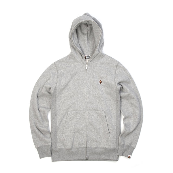 Bape Heavy Weight Full Zip Hoodie Grey - Concrete