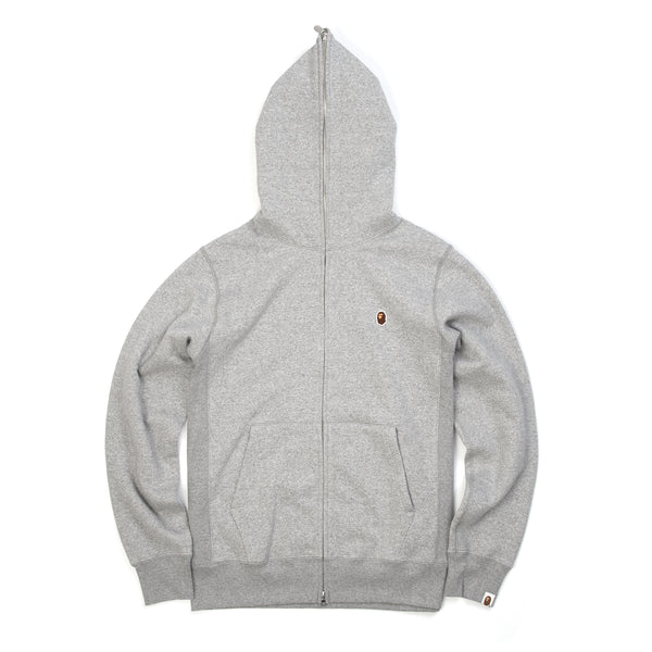 Bape Heavy Weight Full Zip Hoodie Grey - Concrete