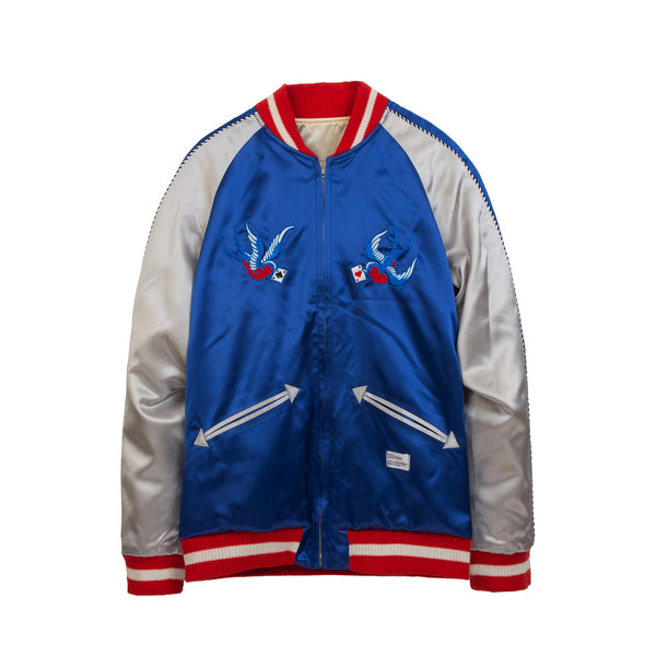 Bedwin & The Heartbreakers | 'McKnight' Reversible Souvenir Jacket Blue - Concrete