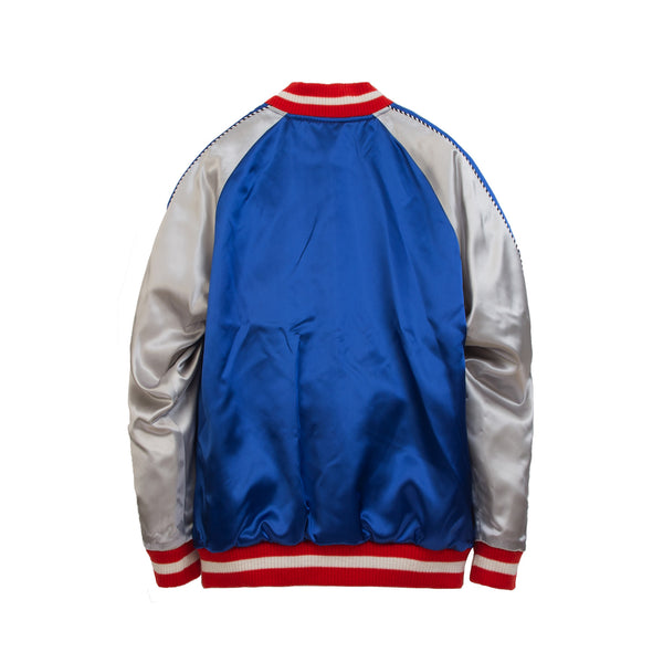 Bedwin & The Heartbreakers | 'McKnight' Reversible Souvenir Jacket Blue - Concrete