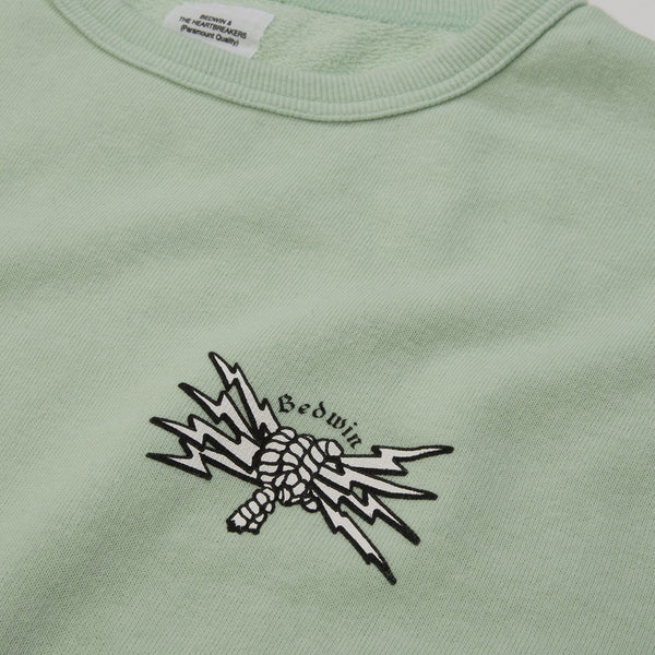 Bedwin & The Heartbreakers | 'Bradbury' 7/S Crew Neck Sweat Mint - Concrete