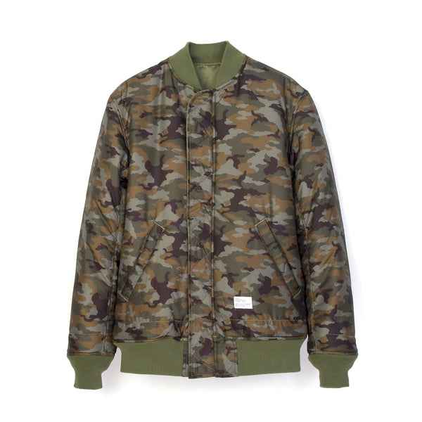Bedwin & The Heartbreakers | 'Duffy' MA-1 Reversible Jacket Olive - Concrete