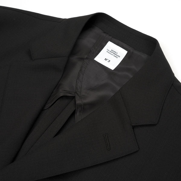 Bedwin & The Heartbreakers | 'Michael' 3B Cordura Wool Tylor Jacket Black - Concrete