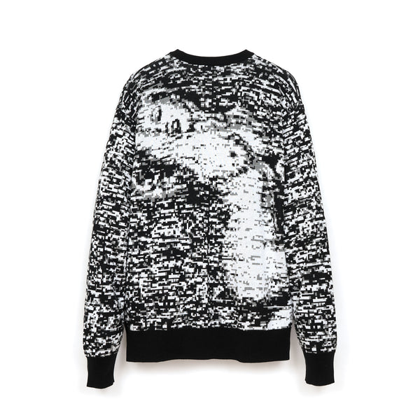 Bedwin & The Heartbreakers | 'Wright' C-Neck Jacquard Knit Sweater White/Black - Concrete