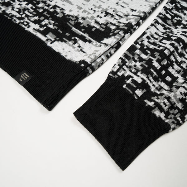Bedwin & The Heartbreakers | 'Wright' C-Neck Jacquard Knit Sweater White/Black - Concrete
