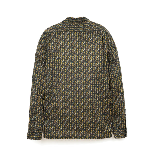 Bedwin & The Heartbreakers | 'Shaw' L/S BD Paisley Broad Shirt Black - Concrete