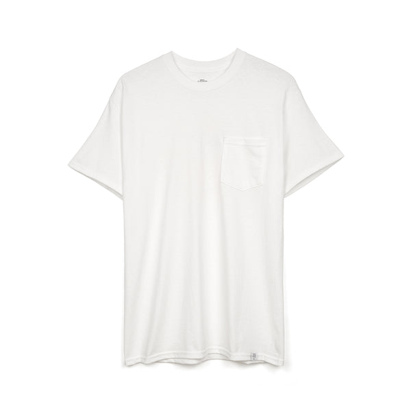 Bedwin & The Heartbreakers | 'Curtis' S/S Print Pocket T-Shirt White - Concrete