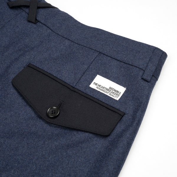 Bedwin & The Heartbreakers | 'Jessee' 9/L Wool Pants Navy - Concrete