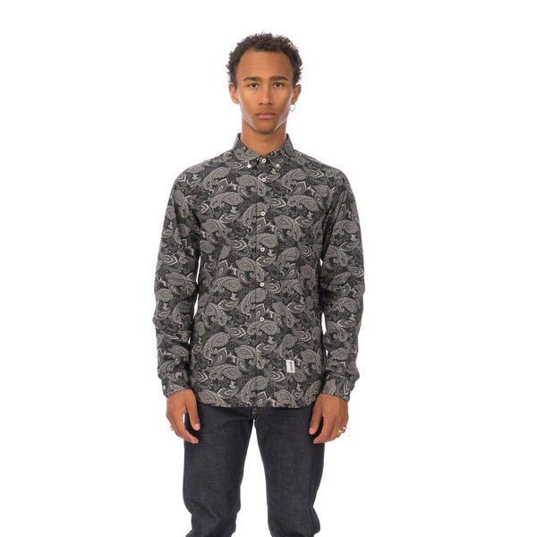 Bedwin & The Heartbreakers | 'Bob' Long Sleeve OG Bandana Work Shirt Black - Concrete