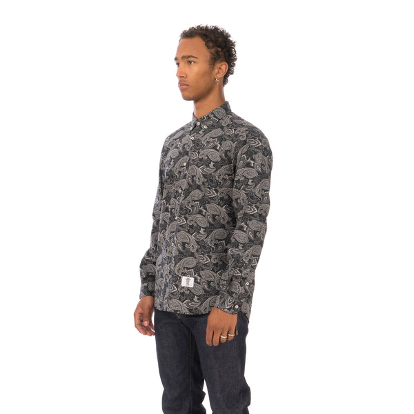 Bedwin & The Heartbreakers | 'Bob' Long Sleeve OG Bandana Work Shirt Black - Concrete
