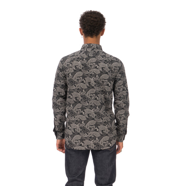 Bedwin & The Heartbreakers | 'Bob' Long Sleeve OG Bandana Work Shirt Black - Concrete