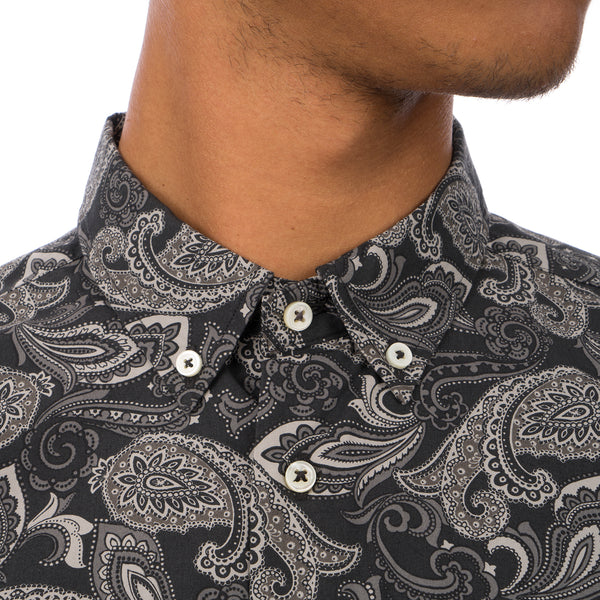 Bedwin & The Heartbreakers | 'Bob' Long Sleeve OG Bandana Work Shirt Black - Concrete