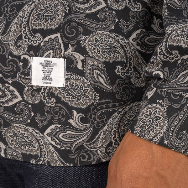 Bedwin & The Heartbreakers | 'Bob' Long Sleeve OG Bandana Work Shirt Black - Concrete