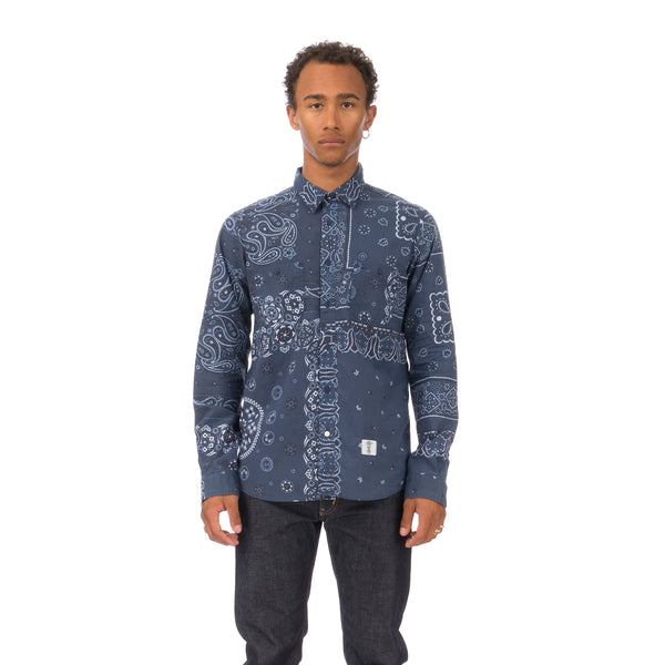 Bedwin & The Heartbreakers | 'Brian' Long Sleeve B.D. OG Paisley Shirt Navy - Concrete