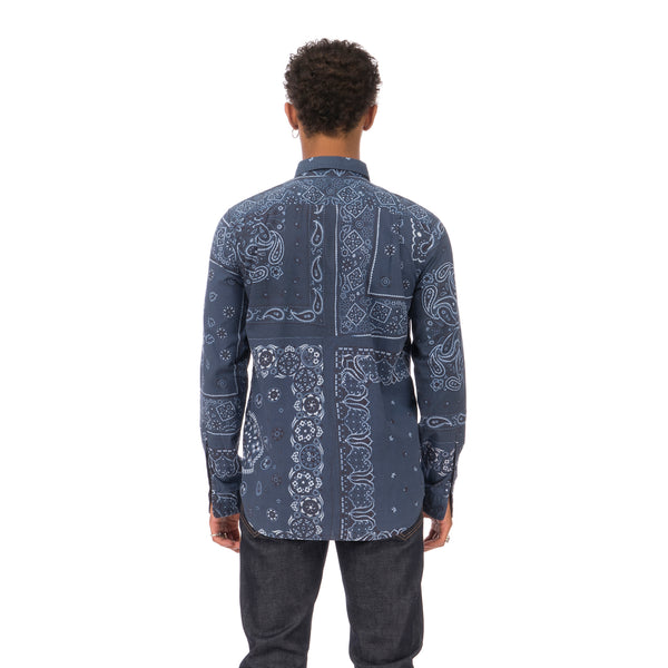 Bedwin & The Heartbreakers | 'Brian' Long Sleeve B.D. OG Paisley Shirt Navy - Concrete