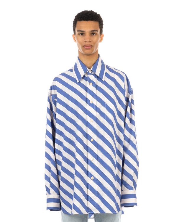 Marni | Shirt White / Blue Stripe - Concrete