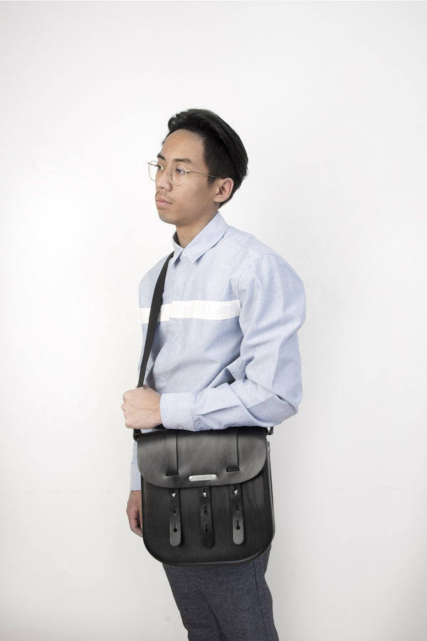 Brooks England B3 Leather Bag Black (large) - Concrete