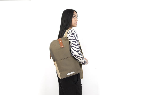 Brooks England Dalston Utility Knapsack Small (12Lt) Green Fleck - Concrete