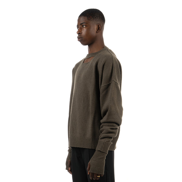AMBUSH | Oversized Logo Knit Olivine - Concrete