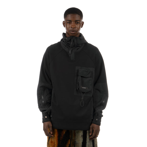 TOBIAS BIRK NIELSEN | H16 Mixed Fabric Hoodie Black - Concrete