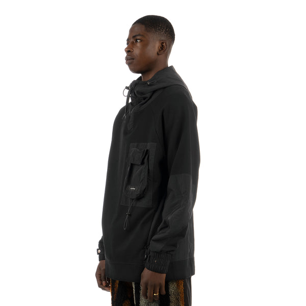 TOBIAS BIRK NIELSEN | H16 Mixed Fabric Hoodie Black - Concrete